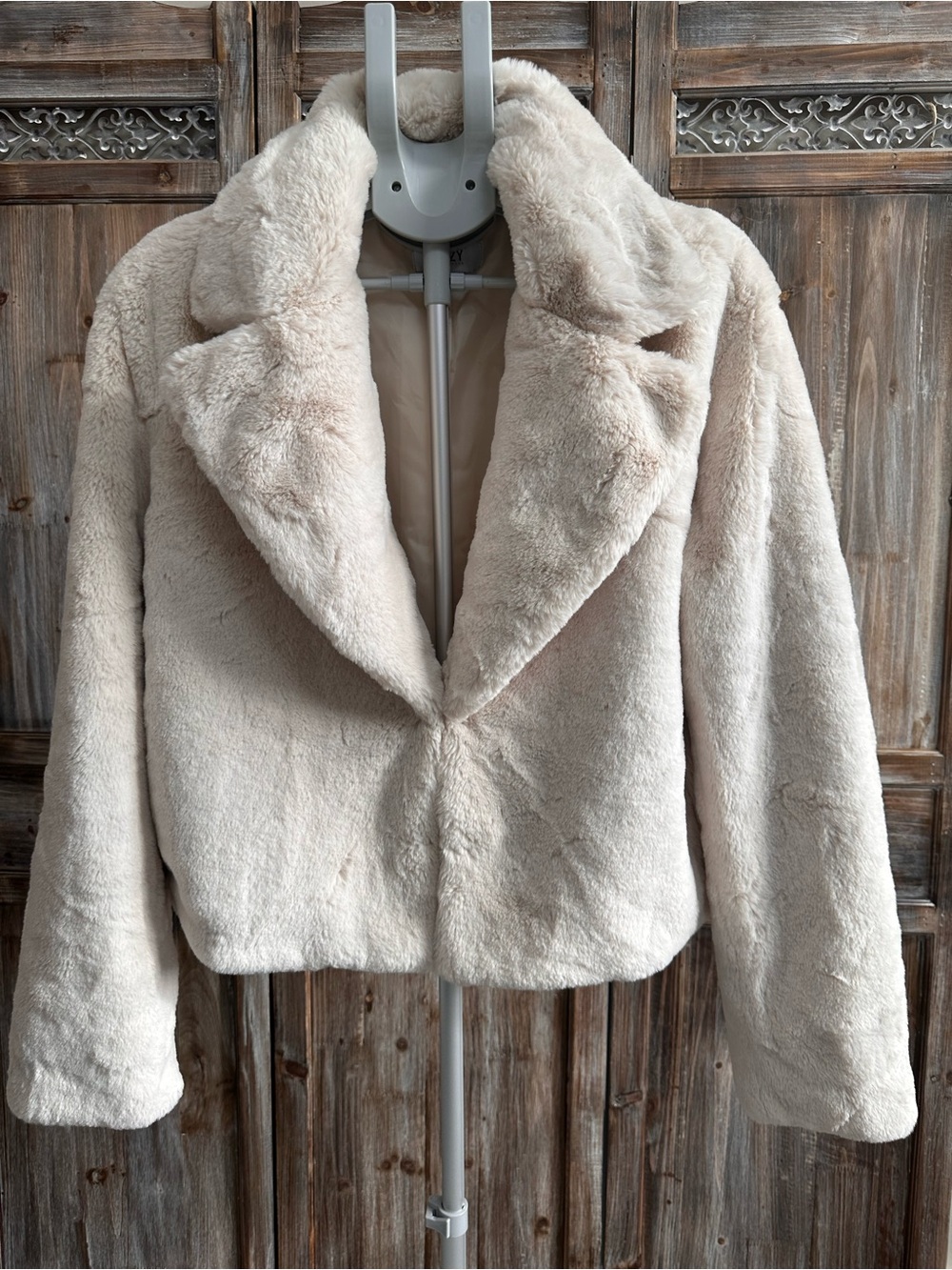 Suzy Shier Plush Cream Teddy Jacket